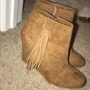 Brown Fringe Booties